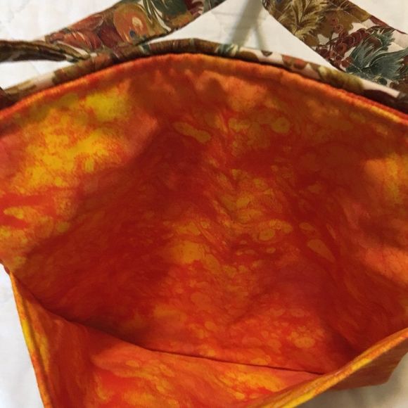 Purse-Crossbody Purse Womens Teens Handmade Orange Autumn Leaves Long St… - Picture 6 of 8